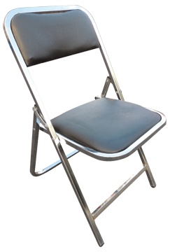 SILLA PLEGABLE CROMADA ACOJINADA